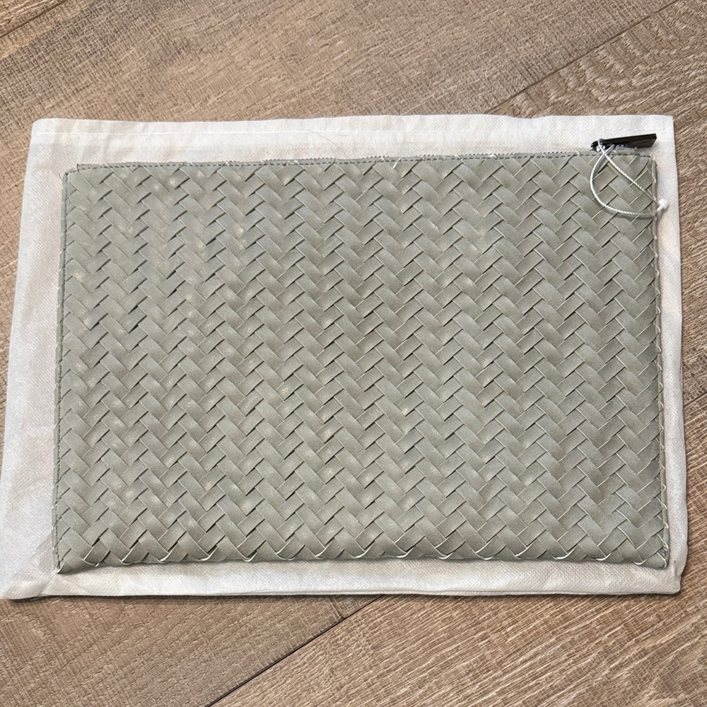 Woven Gray Clutch